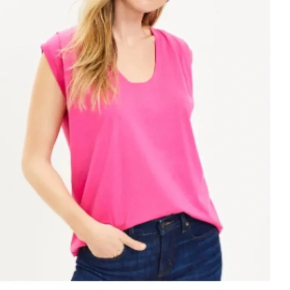 LOFT Muscle Cap Sleeve Tops - Set of 4 - Size Small Black Blue Pink Orange - Picture 3 of 16